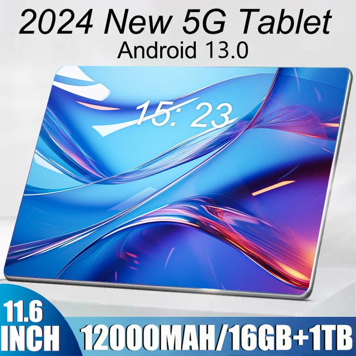 Tablet versione globale originale al 2024 11.6 pollici HD 4K Android 12 16GB + 1T 8800mAh 5G Dual SIM telefonata WiFi Tablet GPS