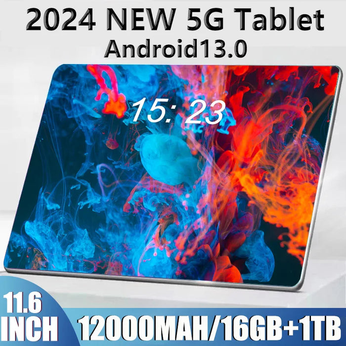 Tablet Tablet Android 13 da 11.6 pollici, 16GB RAM 1TB ROM, batteria da 12000mAh Tablet Touch Screen IPS HD a 10 Core FD65362862