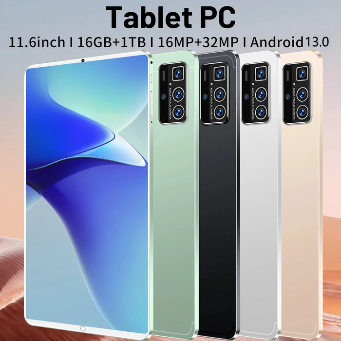 2024 5G Tablet Android 13.0 nuovo di zecca 11.6 pollici 16GB RAM 1TB ROM Tablet 16MP 32MP 12000mAh 10Core WIFI Bluetooth Tablet di rete