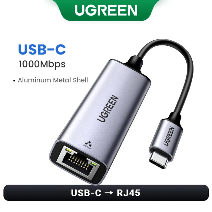 UGREEN USB Ethernet Adapter 1000/100Mbps USB3.0 HUB RJ45 Lan per PC portatile Xiaomi Mi Box Macbook Windows USB-C HUB scheda di rete