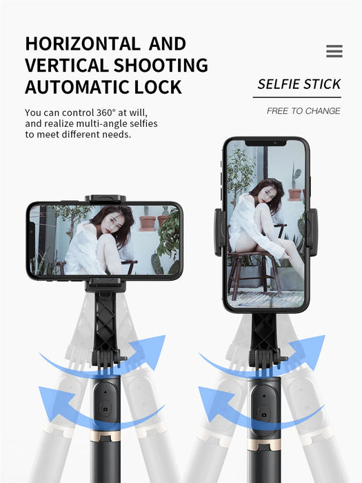 Roreta 2023 nuovo stabilizzatore cardanico Selfie Stick treppiede Wireless pieghevole con otturatore Bluetooth monopiede per IOS Android