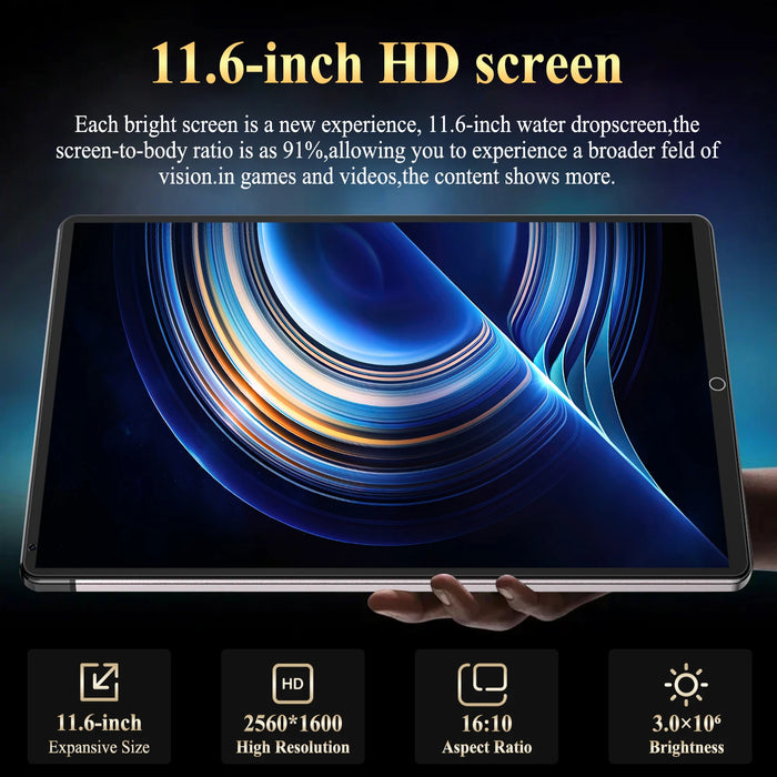 2024 nuovo Tablet 5G 11.6 pollici Android 13.0 Phablet MTK6797 16GB RAM 1TB ROM Tablet PC Dual camera Dual sim card Wifi Type-c