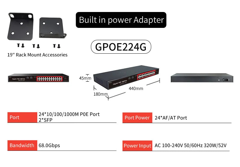 Switch POE Gigabit completo serie STEAMEMO SSC 4/6/8/16/24 porte 1000Mbps per telecamera IP/switch AP wireless Gigabit SFP