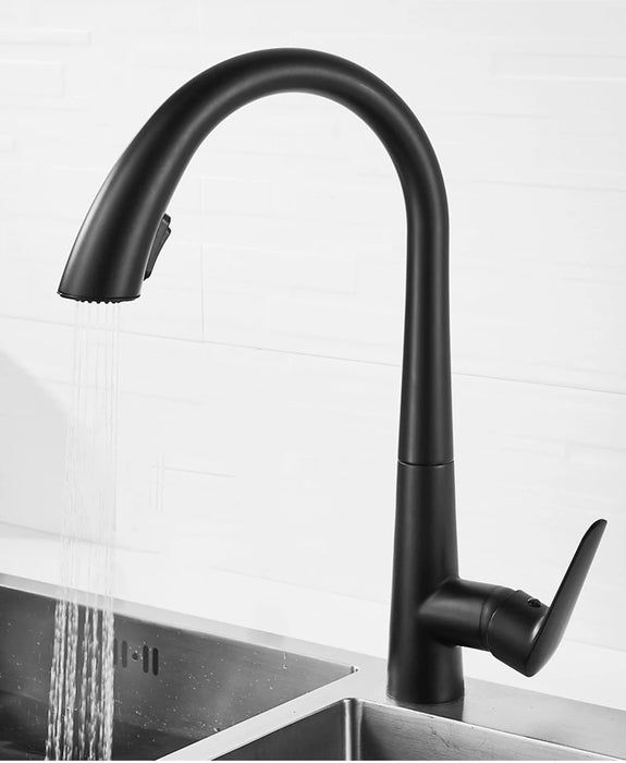 Rubinetto da cucina estraibile grigio pistola rubinetto per lavabo con acqua calda e fredda rubinetto girevole retrattile in bianco e nero 60CM Pull