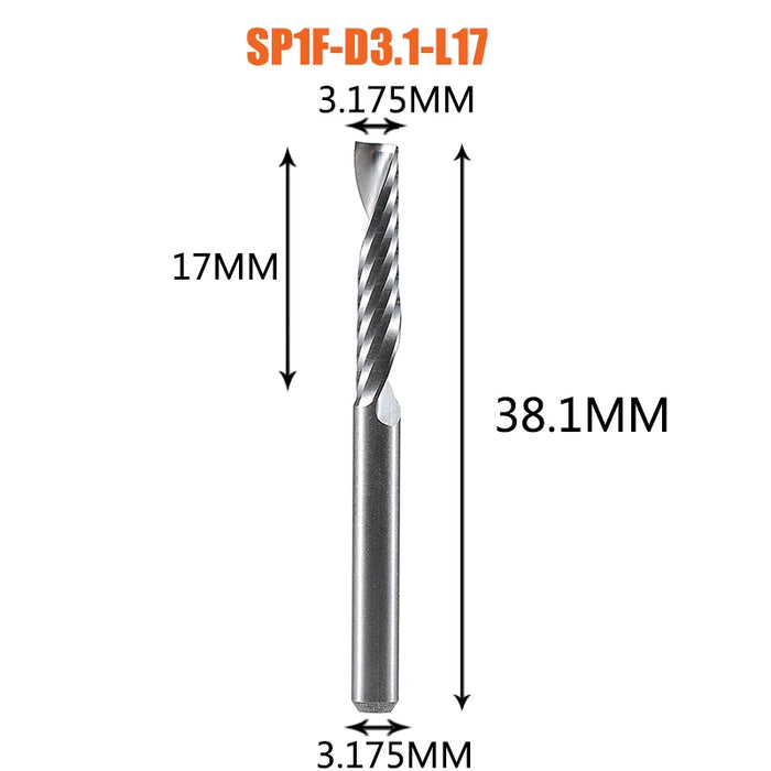 1pc AAAAA 3D CNC Router Bit Incisione Taglio 3.175/4/6 Gambo Singola Flauto Fresa Spiral End Mill Lavorazione Del Legno di Alluminio