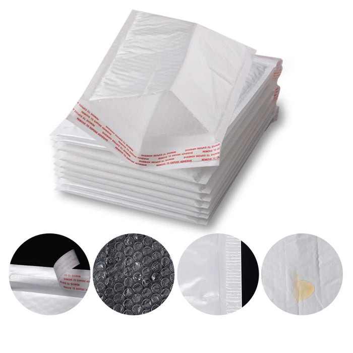 50Pcs Bubble Mailers White Poly Bubble Mailer Self Seal sacchetto regalo imbottito imballaggio busta borse libro spedizione pacchetto Bag