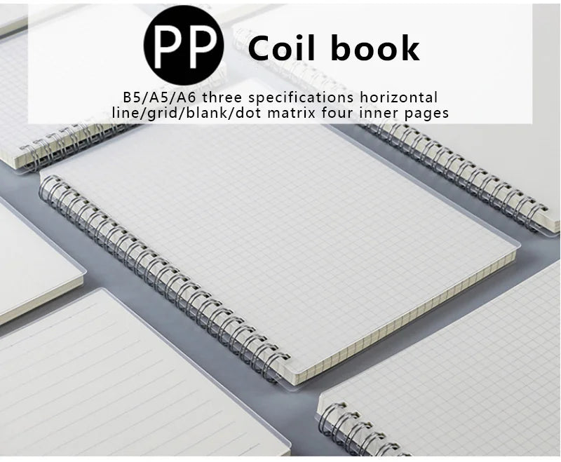 A5 A6 B5 quaderno a spirale quaderno a spirale To-Do foderato DOT Blank Grid Paper Journal diario Sketchbook per materiale scolastico cancelleria