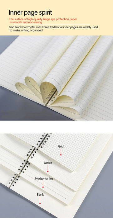 A5 A6 B5 quaderno a spirale quaderno a spirale To-Do foderato DOT Blank Grid Paper Journal diario Sketchbook per materiale scolastico cancelleria