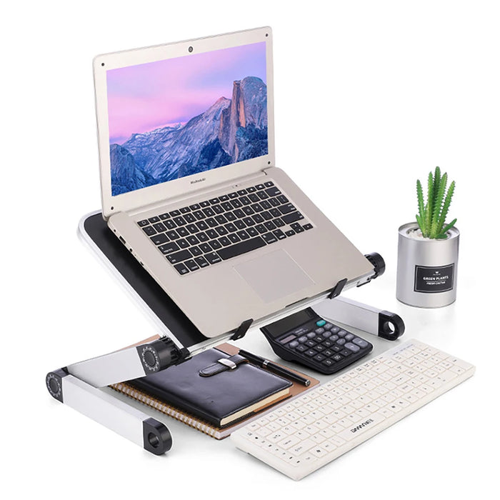 Supporto da scrivania regolabile per Laptop portatile in alluminio ergonomico Lapdesk per TV letto divano PC Notebook tavolo supporto da scrivania con tappetino per Mouse