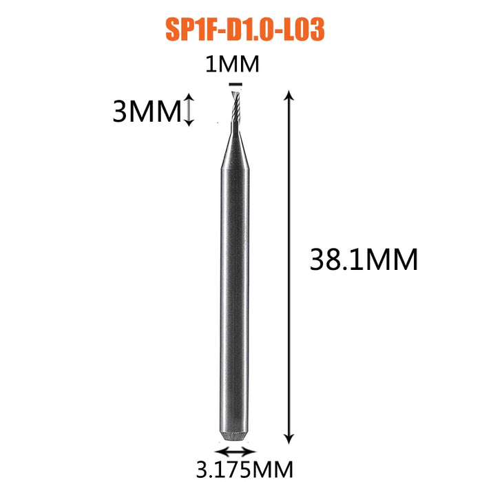 1pc AAAAA 3D CNC Router Bit Incisione Taglio 3.175/4/6 Gambo Singola Flauto Fresa Spiral End Mill Lavorazione Del Legno di Alluminio