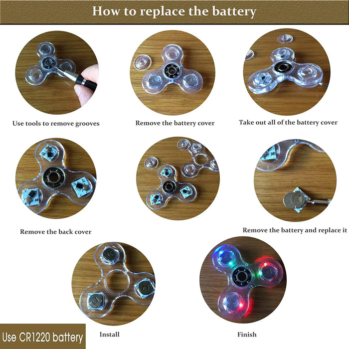 Crystal Luminous LED light Fidget Spinner Hand Top Spinners Glow in Dark EDC giocattoli antistress giroscopio cinetico per bambini