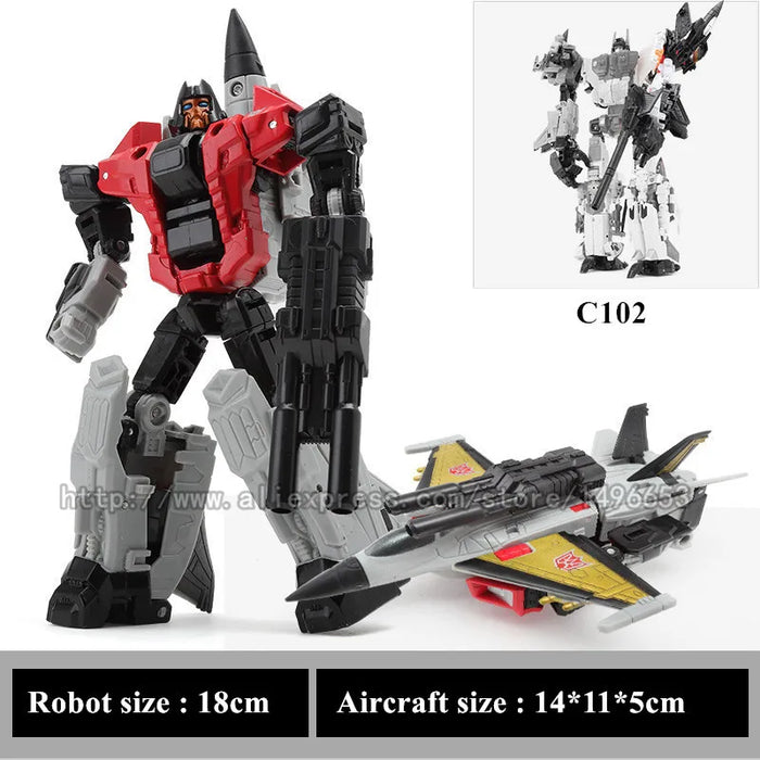 Haizhixing 5 IN 1 Trasformazione Robot Auto Giocattoli Anime Devastator Aereo Carro Armato Modello KO Ragazzi Collezione di Camion Regalo per Adulti per Bambini