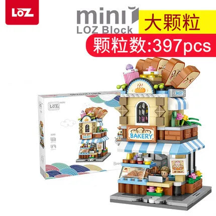 LOZ Building Blocks City View Scene caffetteria negozio al dettaglio architettura modello assemblaggio giocattolo regalo di natale per bambini adulto