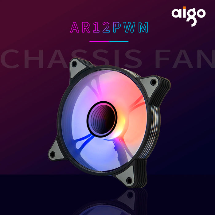 Aigo AR12PRO Computer Case fan ventoinha PC 120mm rgb fan 4pin PWM CPU ventola di raffreddamento 3 pin5v spazio illimitato argb 12cm ventilador