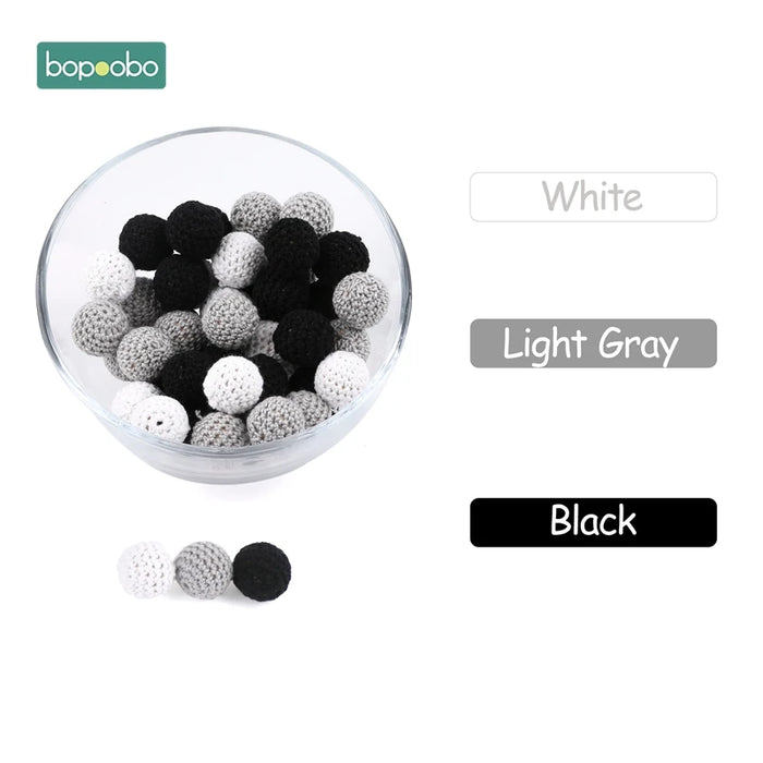 Bopoobo 10pc Baby infermieristica dentizione perline all'uncinetto perline masticabili gioielli fai da te accessori per l'allattamento Gehaakte Toy Baby massaggiagengive 16mm