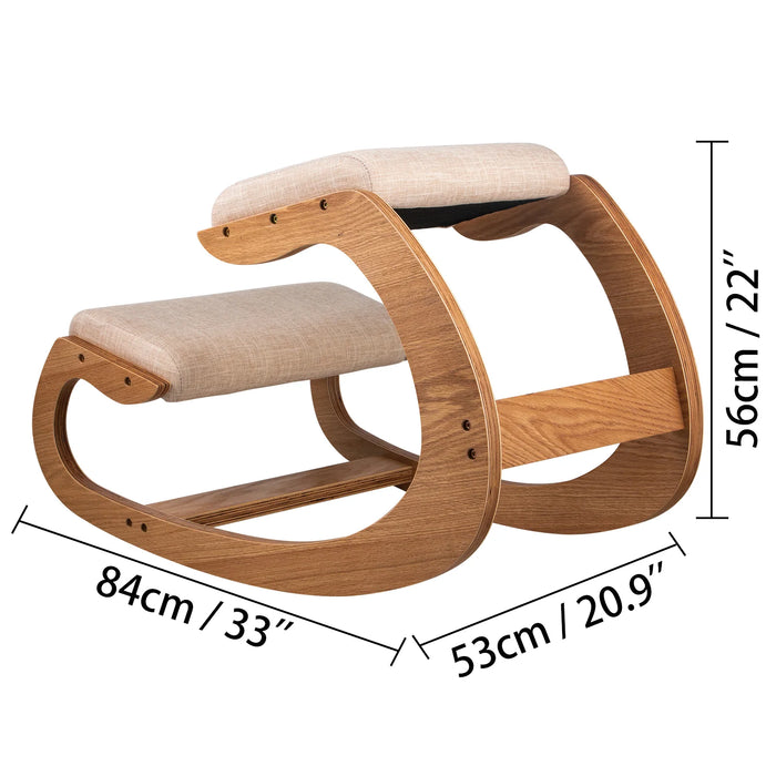 VEVOR Sedia ergonomica inginocchiata in Legno Naturale Laccato Variable Seduta ergonomica Bianco