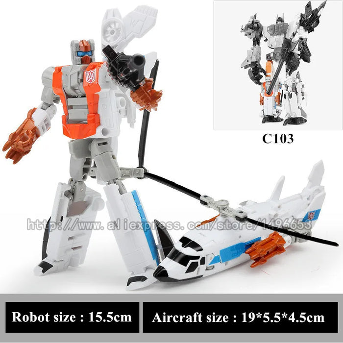 Haizhixing 5 IN 1 Trasformazione Robot Auto Giocattoli Anime Devastator Aereo Carro Armato Modello KO Ragazzi Collezione di Camion Regalo per Adulti per Bambini