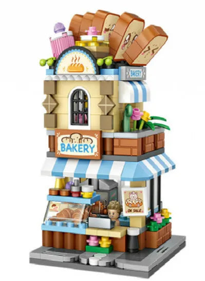 LOZ Building Blocks City View Scene caffetteria negozio al dettaglio architettura modello assemblaggio giocattolo regalo di natale per bambini adulto