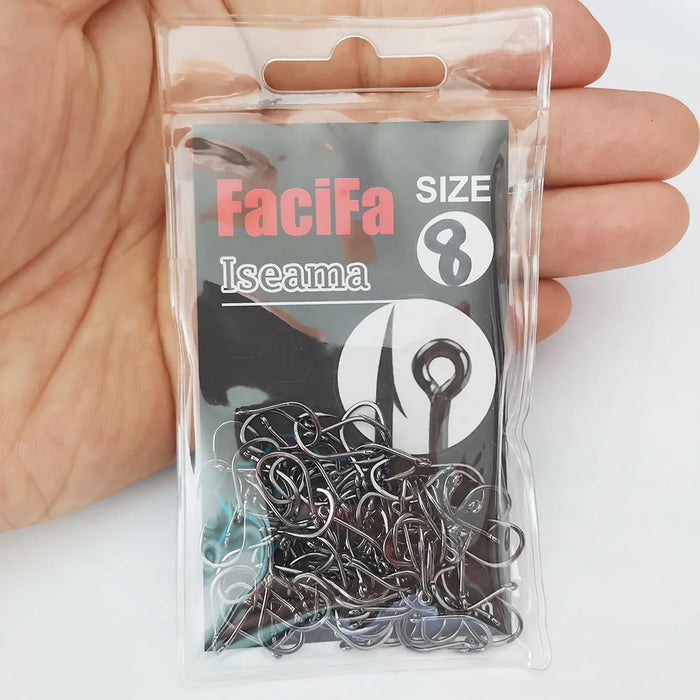 100/50/25 pz Iseama Carp Fishing Hook Offset Circle Hook Single Fly Fishing Jig Hook spinato sea Fishhook Tackle accessori