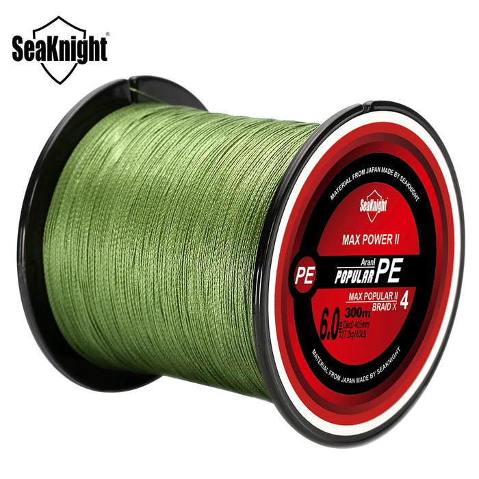 SeaKnight Marca TriPoseidon Serie 4 Fili 300M PE Lenza Intrecciata 8-60LB Lenza Multifilamento Liscia Pesca Alla Carpa