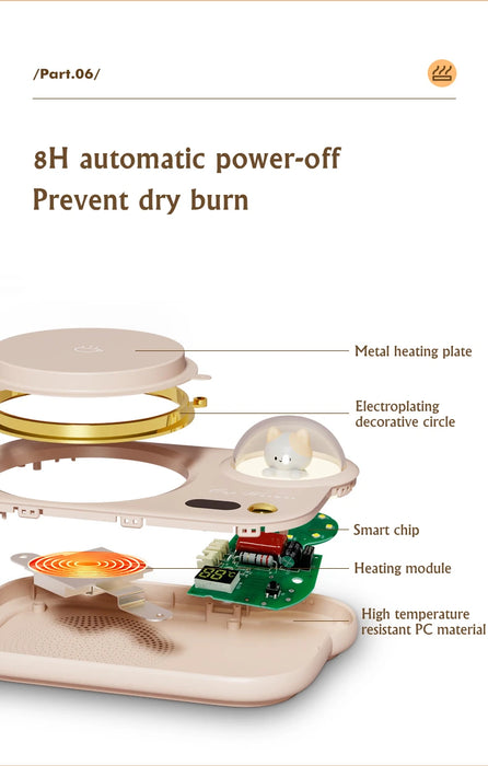 Scalda tazza calore bevanda tazza stuoia mantenere bevanda calda riscaldatore riscaldamento sottobicchiere Pad per caffè latte tè 220V 20W 3 ingranaggi