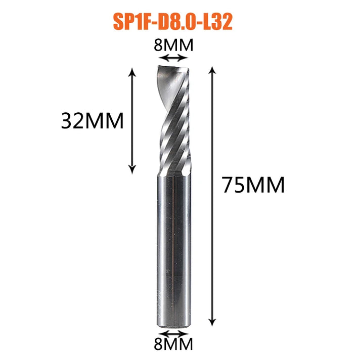 1pc AAAAA 3D CNC Router Bit Incisione Taglio 3.175/4/6 Gambo Singola Flauto Fresa Spiral End Mill Lavorazione Del Legno di Alluminio