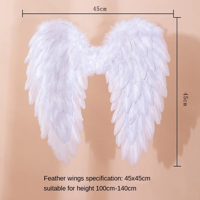 Black White Angel Feather Wings Holiday Party puntelli Layout di scena passerella Demon Devil Wing Show Birthday Bar Halloween Home Decor