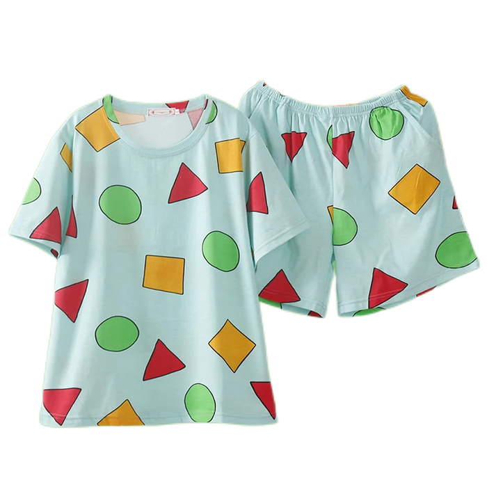 Pijama Sin Chan Man pigiama Sinchan Cotton Summer Short set pigiama giapponese per coppie uomo e donna Sleepwear 2024