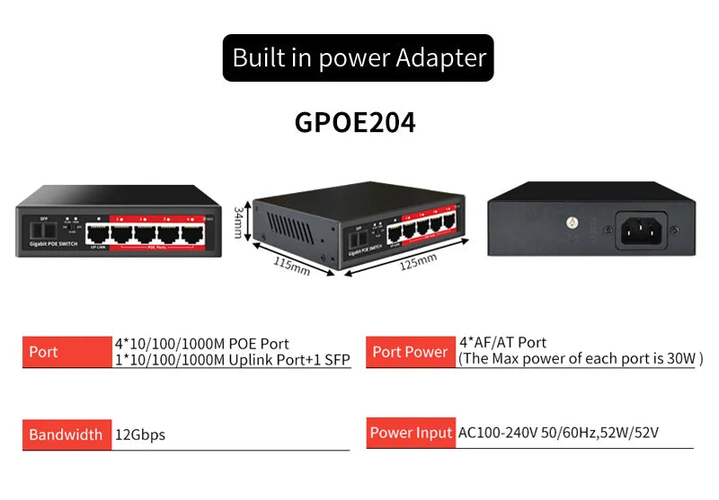 Switch POE Gigabit completo serie STEAMEMO SSC 4/6/8/16/24 porte 1000Mbps per telecamera IP/switch AP wireless Gigabit SFP