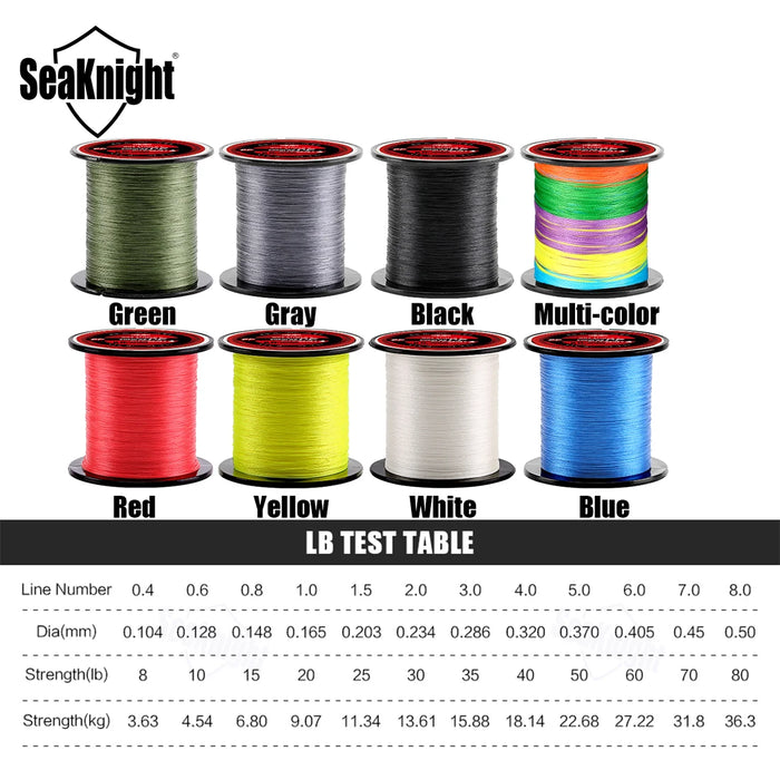 SeaKnight Marca TriPoseidon Serie 4 Fili 300M PE Lenza Intrecciata 8-60LB Lenza Multifilamento Liscia Pesca Alla Carpa