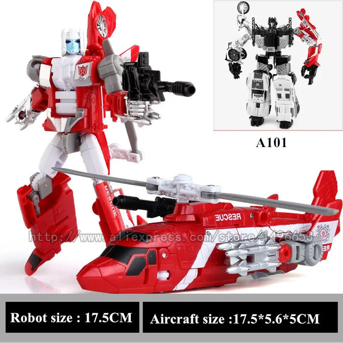 Haizhixing 5 IN 1 Trasformazione Robot Auto Giocattoli Anime Devastator Aereo Carro Armato Modello KO Ragazzi Collezione di Camion Regalo per Adulti per Bambini