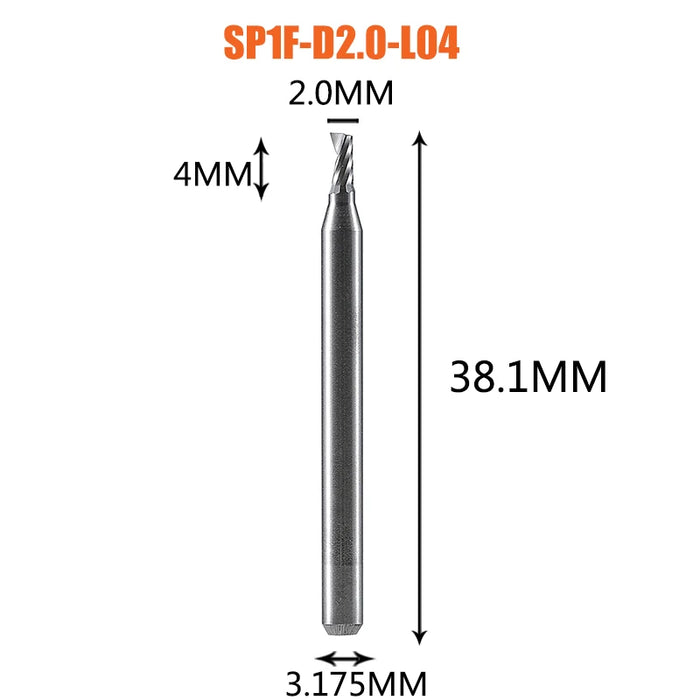 1pc AAAAA 3D CNC Router Bit Incisione Taglio 3.175/4/6 Gambo Singola Flauto Fresa Spiral End Mill Lavorazione Del Legno di Alluminio