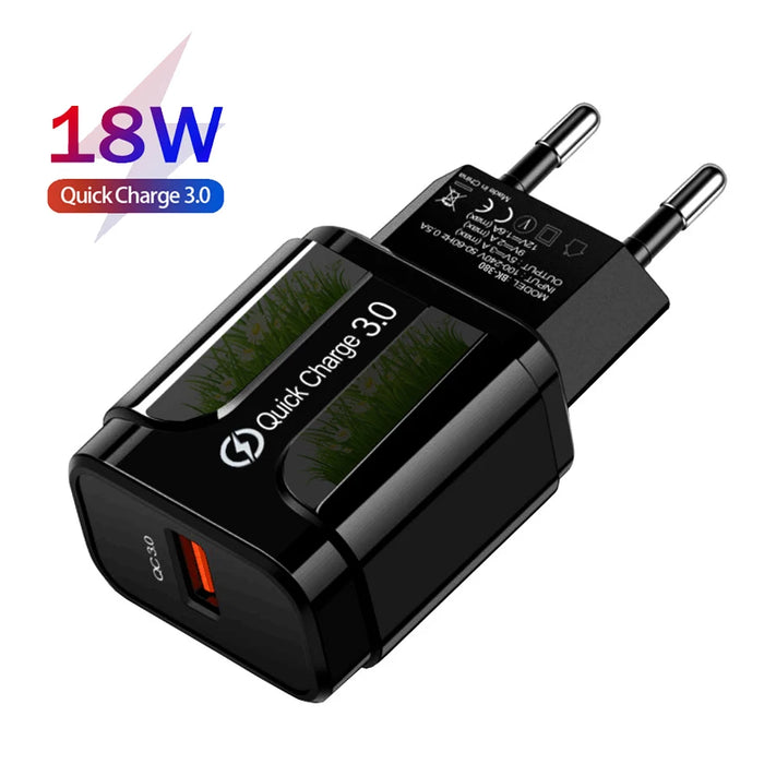 AIXXCO 5V 2A Spina UE HA CONDOTTO LA Luce 2 Adattatore USB Dispositivo di Caricatore Da Parete Del Telefono Mobile Carica Rapida QC 3.0 Caricatore Mobile Caricatore Veloce