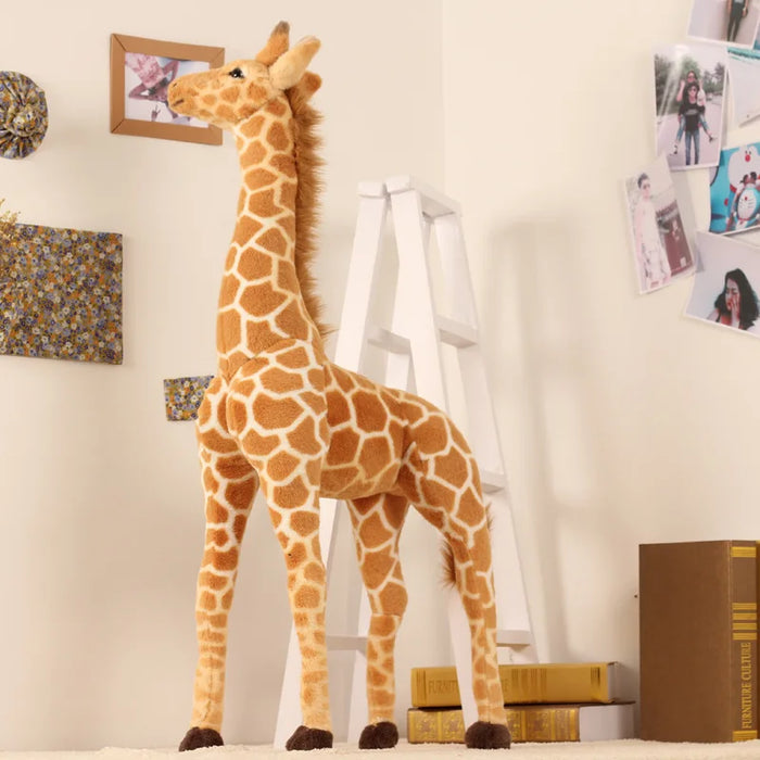 Enorme vita reale giraffa giocattoli di peluche bambole di peluche carine simulazione morbida bambola giraffa regalo di compleanno giocattolo per bambini arredamento camera da letto