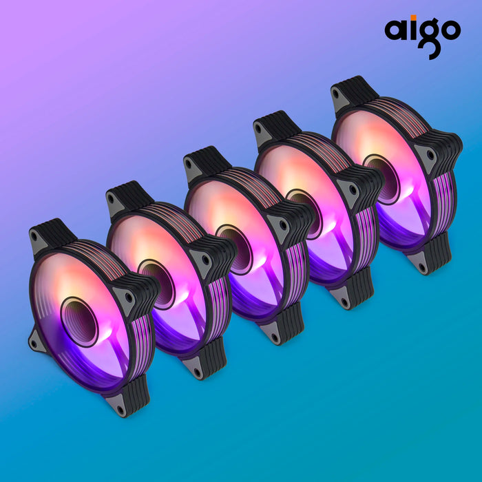 Aigo AR12PRO Computer Case fan ventoinha PC 120mm rgb fan 4pin PWM CPU ventola di raffreddamento 3 pin5v spazio illimitato argb 12cm ventilador