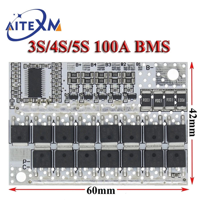 3S/4s/5s BMS 12V 16.8V 21V 18V 3.7V 100A Li-ion LMO batteria al litio batteria protezione circuito li-polimero ricarica