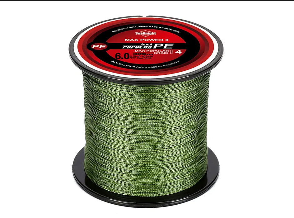 SeaKnight Marca TriPoseidon Serie 4 Fili 300M PE Lenza Intrecciata 8-60LB Lenza Multifilamento Liscia Pesca Alla Carpa