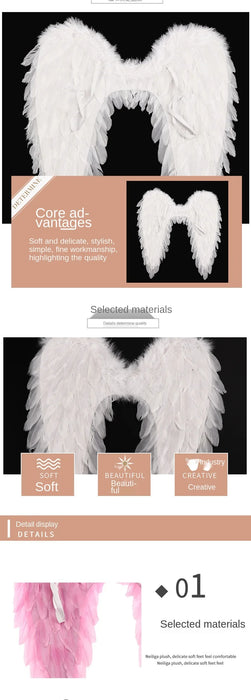 Black White Angel Feather Wings Holiday Party puntelli Layout di scena passerella Demon Devil Wing Show Birthday Bar Halloween Home Decor