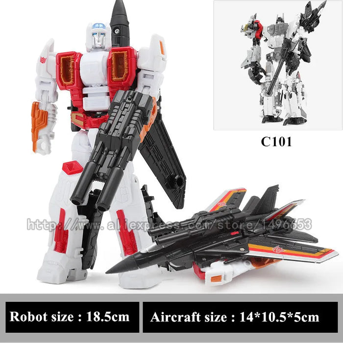 Haizhixing 5 IN 1 Trasformazione Robot Auto Giocattoli Anime Devastator Aereo Carro Armato Modello KO Ragazzi Collezione di Camion Regalo per Adulti per Bambini