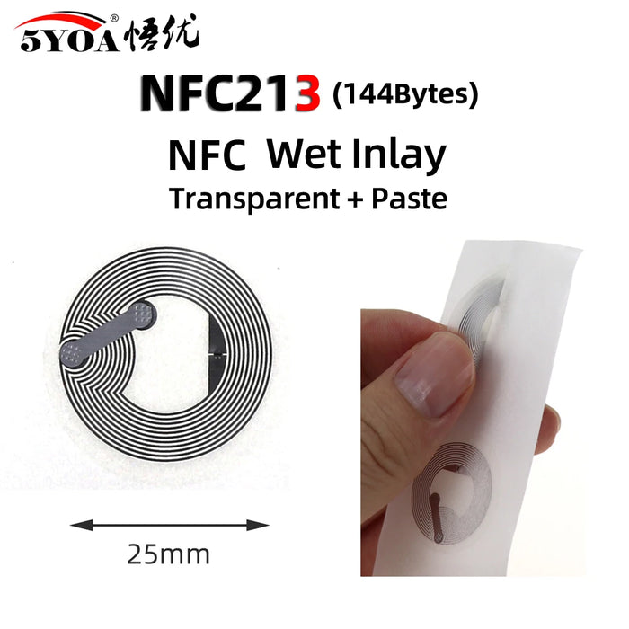 100 pz/lotto NFC etichetta adesiva 13.56MHz ISO14443A Ntag 213 adesivi etichetta universale Ntag213 RFID per tutti i telefoni abilitati NFC