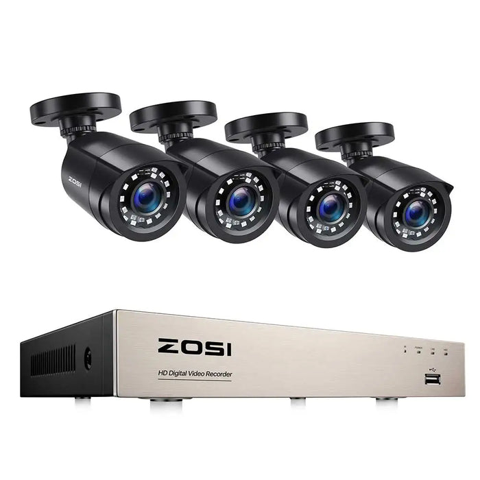 ZOSI 8CH 1080P CCTV Sistema esterno 5MP Lite Video DVR con 2/4/6/8 pezzi 2MP Wired Security Cam Sistema di videosorveglianza giorno/notte