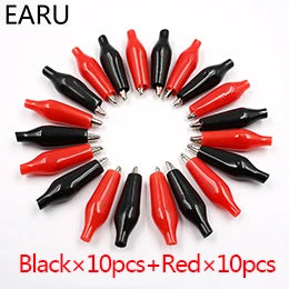 20pcs28MM Clip a coccodrillo in metallo G98 coccodrillo pinza elettrica test sonda metro nero rosso con stivale in plastica batteria Auto Auto