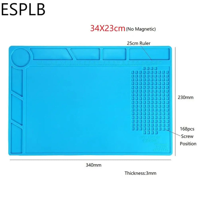 ESPLB Tappetino di riparazione isolante Stazione di saldatura in silicone resistente al calore Tipi di tappetini Tappetino da lavoro Piattaforma da scrivania Stazione di saldatura BGA