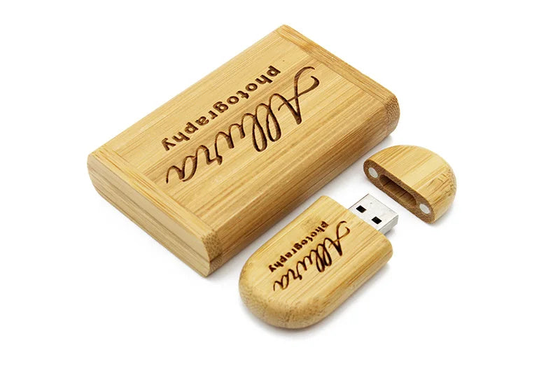 SHANDIAN LOGO gratuito in legno + scatola USB 2.0 Pen drive 4 GB 16 GB 32 GB 64 GB Flash Drive Memory stick fotografia di matrimonio regalo U Disco