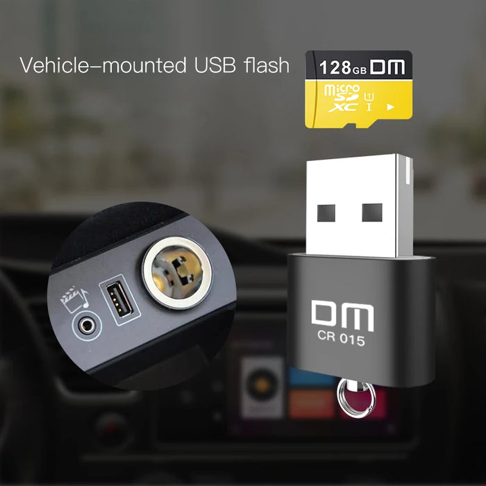 Lettore di schede Micro SD DM CR015 con innovativo slot per schede TF cambia il lettore di schede in una chiavetta USB per computer o per auto