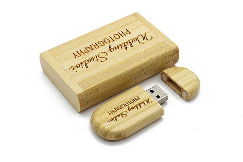 SHANDIAN LOGO gratuito in legno + scatola USB 2.0 Pen drive 4 GB 16 GB 32 GB 64 GB Flash Drive Memory stick fotografia di matrimonio regalo U Disco