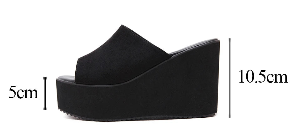 Gdgydh Summer Slip On donna zeppe sandali piattaforma tacchi alti moda punta aperta scarpe Casual da donna vendita comoda di promozione