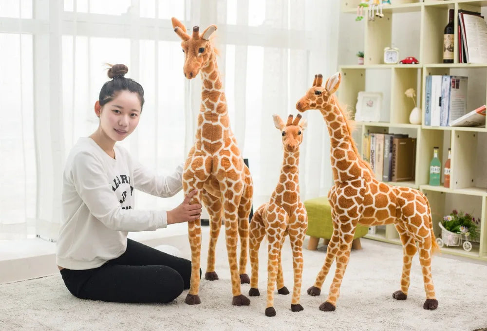 Enorme vita reale giraffa giocattoli di peluche bambole di peluche carine simulazione morbida bambola giraffa regalo di compleanno giocattolo per bambini arredamento camera da letto