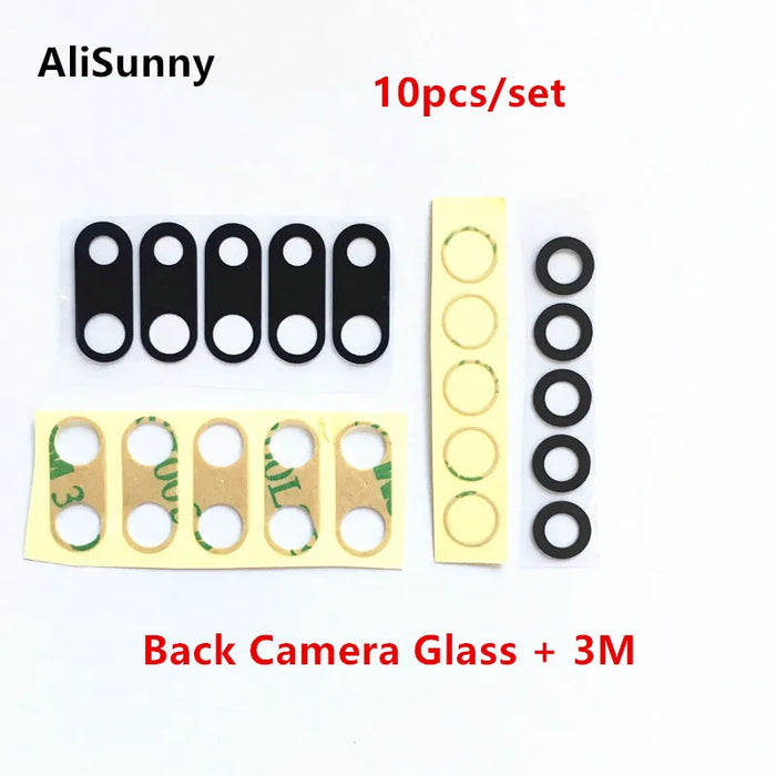 AliSunny 10 pezzi di vetro per fotocamera posteriore per iPhone 7 8 Plus 6 6S 6Plus 7Plus X XR XS Max 11 12 copriobiettivo posteriore 3M parti del supporto adesivo