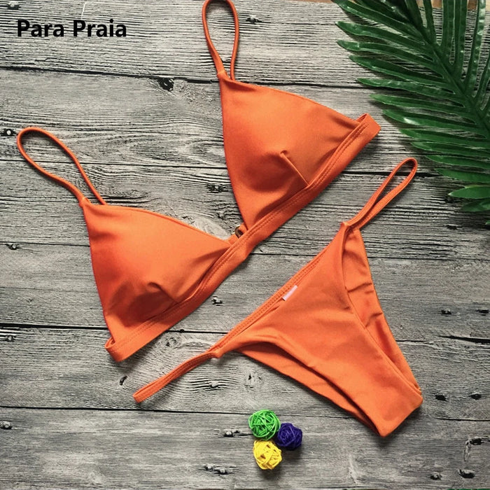 9 colori Solid Bikini Set 2023 Sexy Push Up costumi da bagno donna costume da bagno brasiliano vita bassa Biquini Halter due pezzi costume da bagno